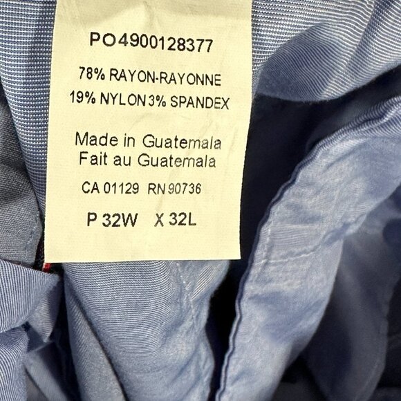 Tommy Hilfiger Pants Mens 32 TH Flex Performance Blue Pockets Tapered Leg Flat - Picture 8 of 8